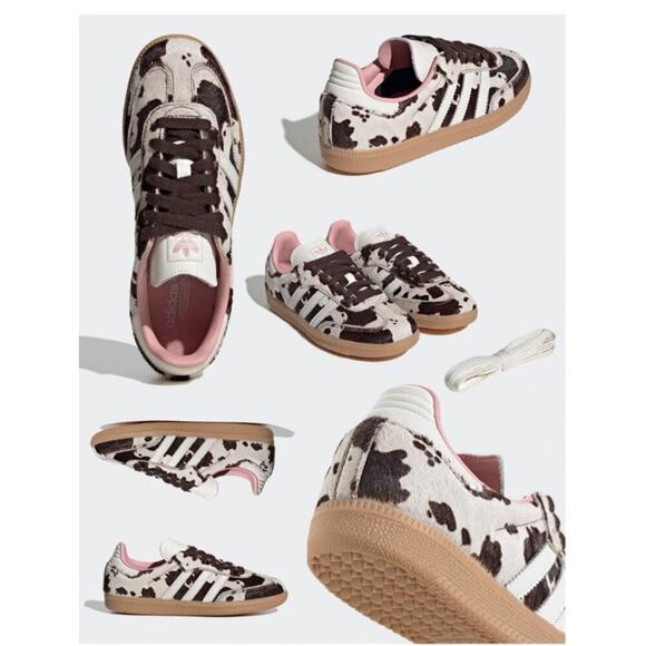 adidas Originals Samba OG trainers in cow print sz UK 8W/ US 9.5 - Picture 2 of 11